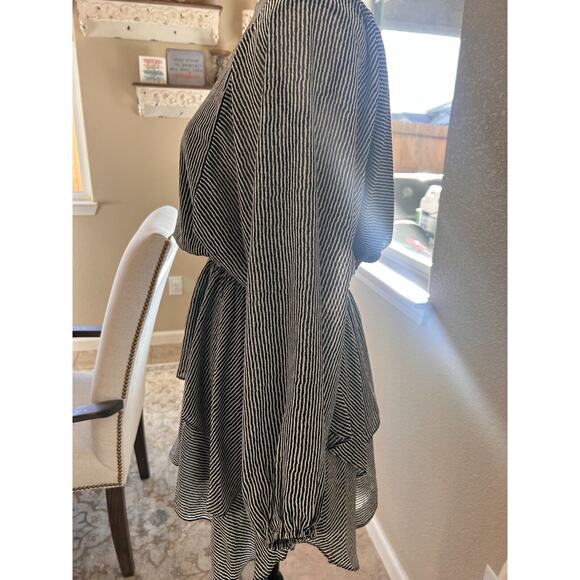 Storia Black and White Striped Mini Dress Small 4-8 - Picture 10 of 11